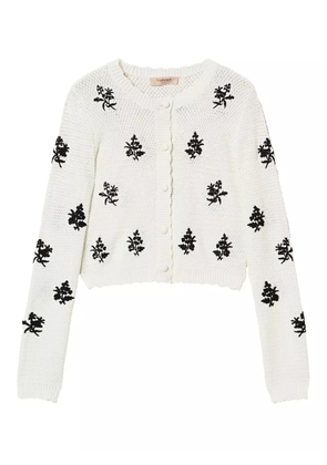 TWINSET embroidered knitted cardigan - White