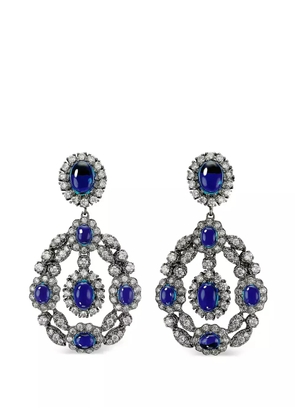 Anabela Chan 18kt yellow gold Treasure diamond and sapphire earrings - Black