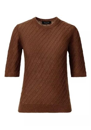 Fabiana Filippi sequin-embellished ribbed-knit jumper - Brown