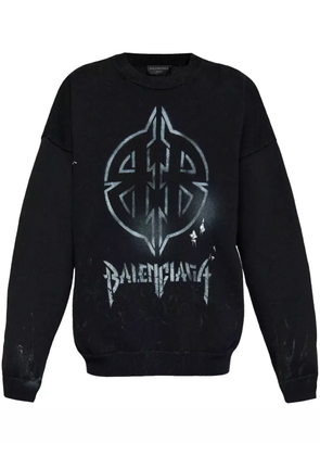 Balenciaga logo-print sweatshirt - Black