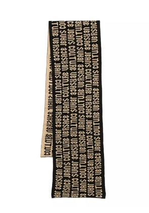 Versace Jeans Couture intarsia-logo scarf - Black