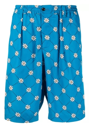 Marni daisy-print track shorts - Blue