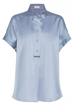 Brunello Cucinelli satin shirt - Blue