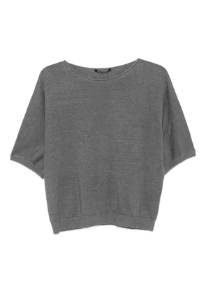 Luisa Cerano short-sleeves linen top - Grey