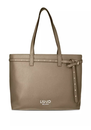 LIU JO medium stud-detail tote bag - Neutrals