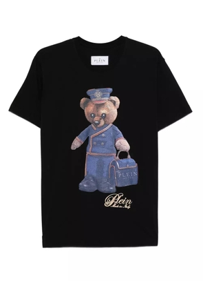 Philipp Plein teddy-bear-print cotton T-shirt - Black