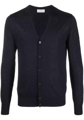 Ballantyne fine-knit wool cardigan - Blue