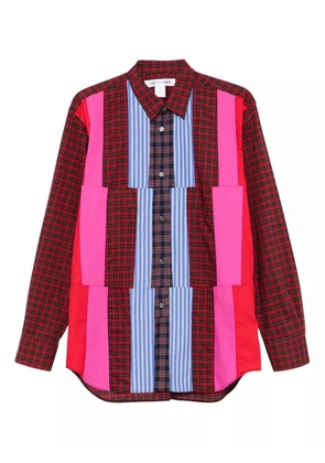 Comme Des Garçons Shirt patchwork plaid shirt - Red