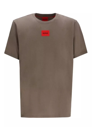HUGO logo-patch T-shirt - Brown