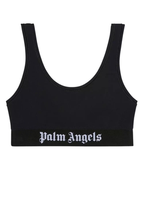 Palm Angels logo print sports bra - Black