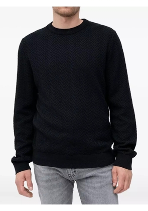HUGO textured crew-neck sweater - Black