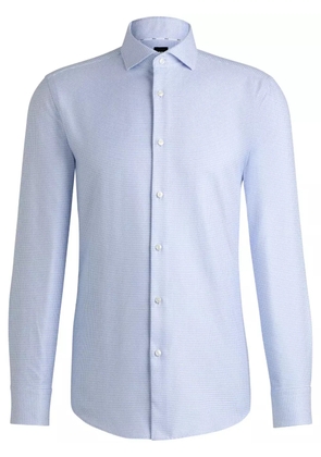 BOSS check-pattern cotton shirt - Blue