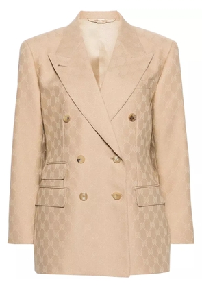 Gucci GG-jacquard double-breasted blazer - Neutrals