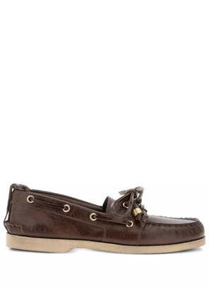 Golden Goose leather lace-up loafers - Brown