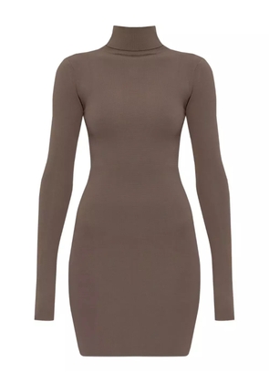 ENTIRE STUDIOS long-sleeve roll-neck mini dress - Brown