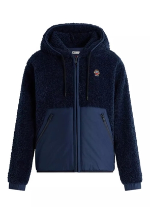 Bally embroidered fleece hooded jacket - Blue