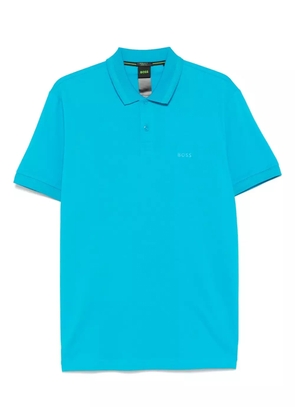 BOSS stripe-trim polo shirt - Blue