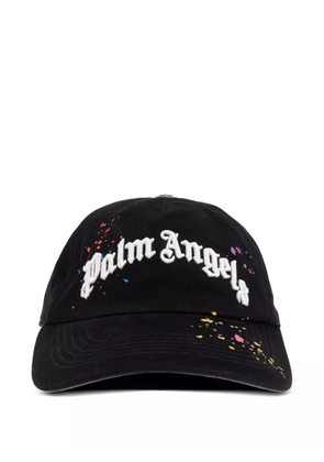 Palm Angels paint-splatter logo-embroidered cap - Black