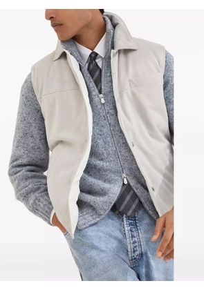 Brunello Cucinelli suede down vest - Neutrals
