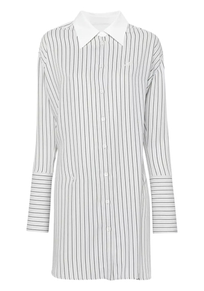 Courrèges logo-patch striped shirt - Black