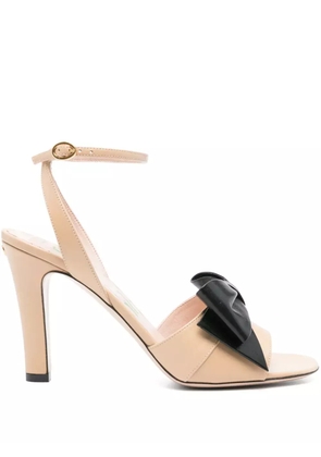 Valentino Garavani 95mm bow-embellished sandals - Neutrals