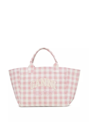 GANNI checked tote bag - Pink