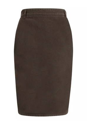 Saint Laurent cotton midi skirt - Brown