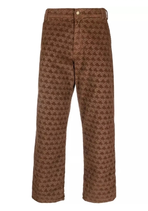 ERL graphic-print corduroy trousers - Brown