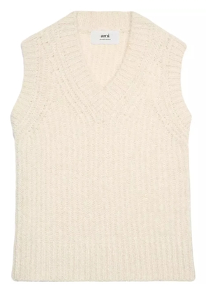 AMI Paris ribbed V-neck vest - Neutrals