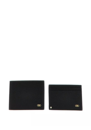 Ferragamo Gancio wallet + card holder set - Black
