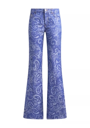 ETRO paisley-jacquard flared jeans - Blue