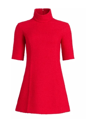 Patou high-neck tweed dress - Red
