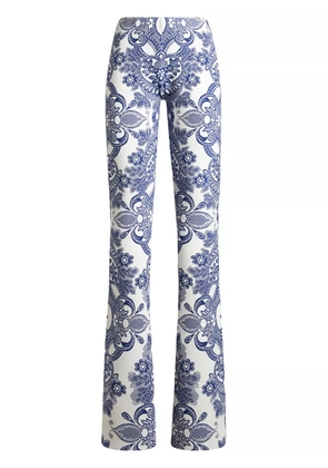 ETRO lace-motif knit trousers - White