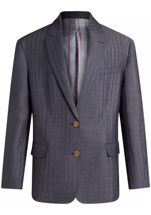 ETRO logo-engraved buttons oversized jacket - Grey