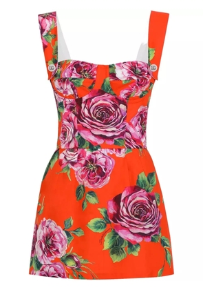 Dolce & Gabbana floral-print mini dress - Red