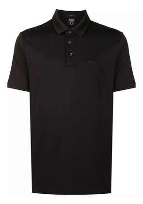 BOSS logo-print polo shirt - Black