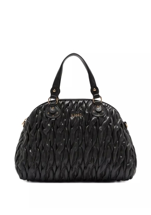 LIU JO medium matelassé zip tote bag - Black