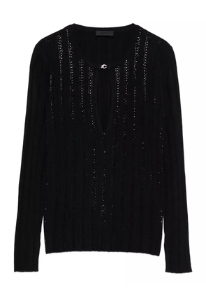 LIU JO rhinestone-embellished keyhole top - Black