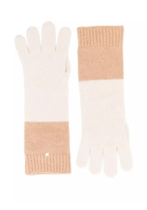Lorena Antoniazzi star-charm ribbed gloves - Neutrals