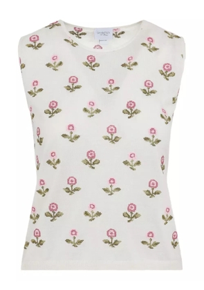Giambattista Valli floral sleeveless top - Neutrals