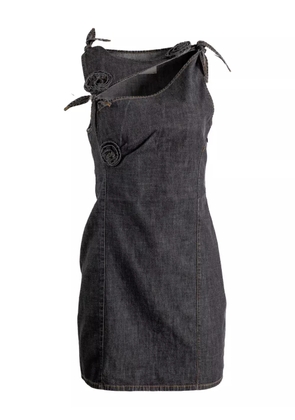 Coperni floral-appliqué tie dress - Grey