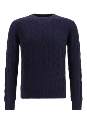 Aragona cable-knit crew-neck sweater - Blue