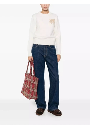 Maison Kitsuné fox-motif merino-wool sweater - White