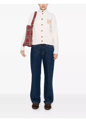 Maison Kitsuné fox-motif wool cardigan - White