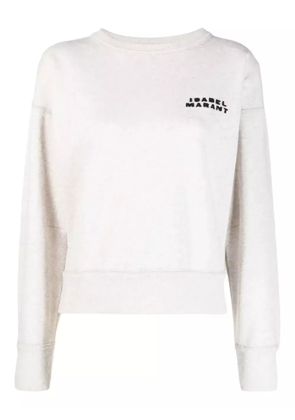 ISABEL MARANT logo-embroidered sweatshirt - Neutrals