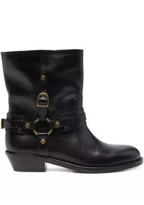 ISABEL MARANT 35mm leather biker boots - Black