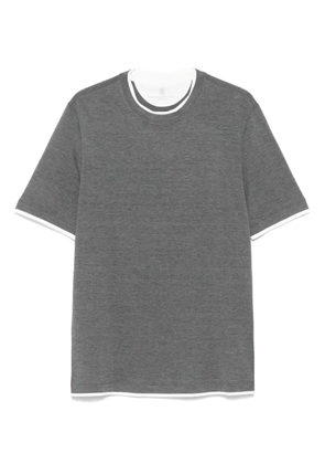 Brunello Cucinelli silk-blend T-shirt - Grey