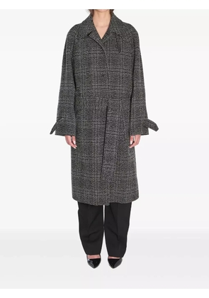 Balenciaga One Layer checked belted coat - Black