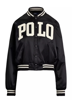 Polo Ralph Lauren logo satin bomber jacket - Black
