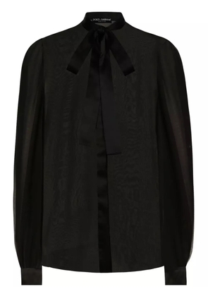 Dolce & Gabbana pussy-bow silk shirt - Black